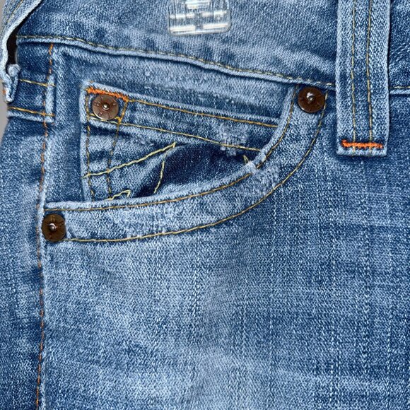 True Religion Womens Skinny Blue Jeans Denim Legging Sz Low 29”W x 30”L W Flaps - Picture 2 of 8
